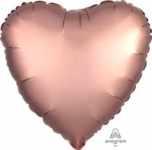 18`` Rose Copper Satine Lux Heart