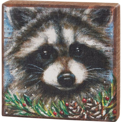 Block Sign- Raccoon