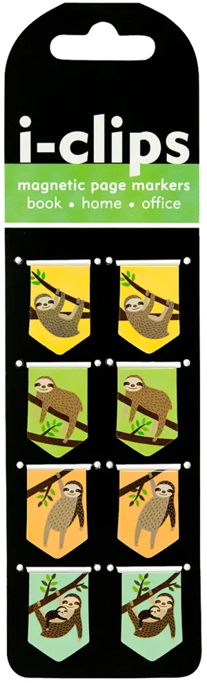 Sloths IClip Magnetic Page Markers