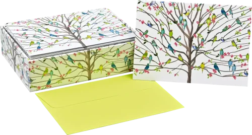 Tree of Budgies Note Cards