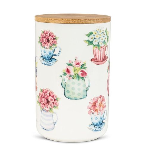 Flowers in Cup LG Cannister 6.5"