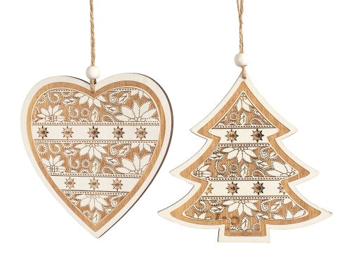 Laser cut wood Tree or Heart ornament Sold Separately