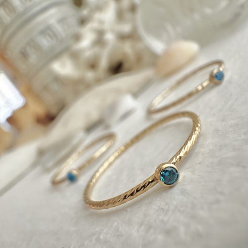 Damara 14K Gold Birthstone Stacking Ring OCT