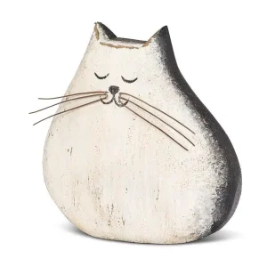 Medium Black/White Cat Figurine