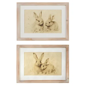 Bunnies in Grass Framed Wall Art