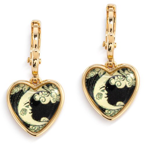 Art Heart Moon and Back Earrings