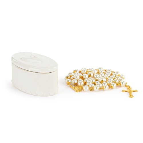 Heart Trinket Box & Rosary