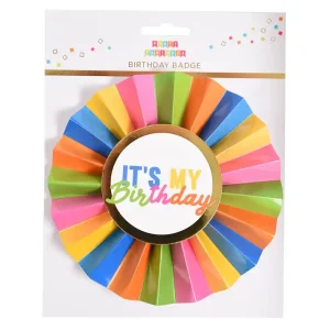 Party Partners Birthday Badge- Rainbow