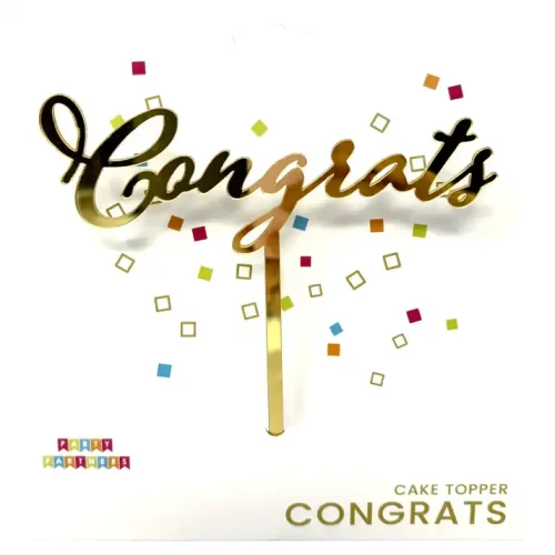 Party Partners Cake Topper- Congrats