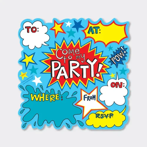 Super Hero Party Invitations