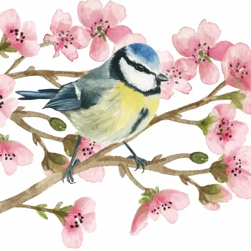 Oiseau Printemps Beverage Napkins